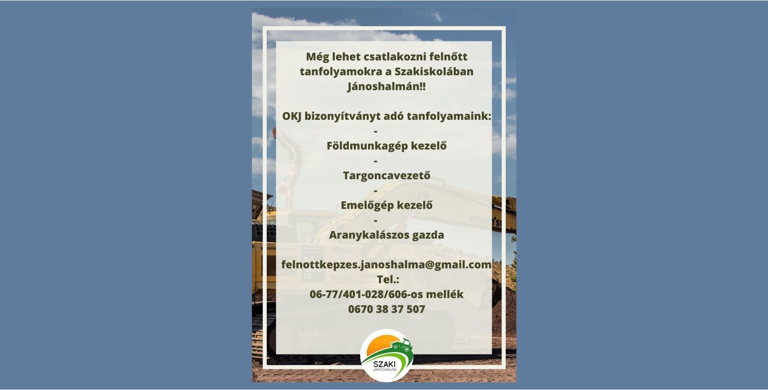 Felnőtt tanfolyamok a Szakiskolában