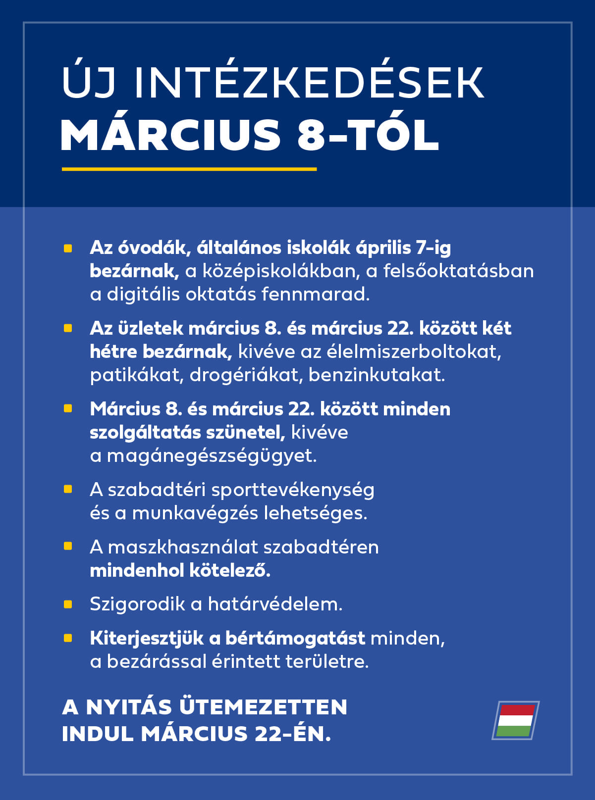 Új intézkedések március 8-tól