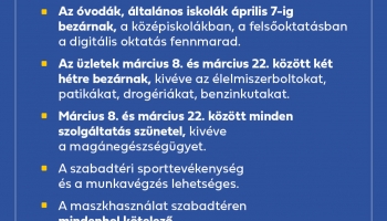Új intézkedések március 8-tól