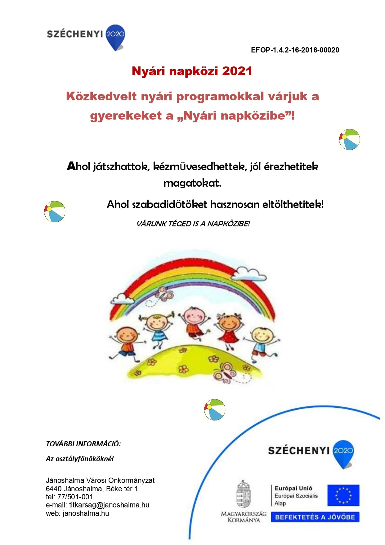 Nyári programokkal várjuk a gyerekeket!