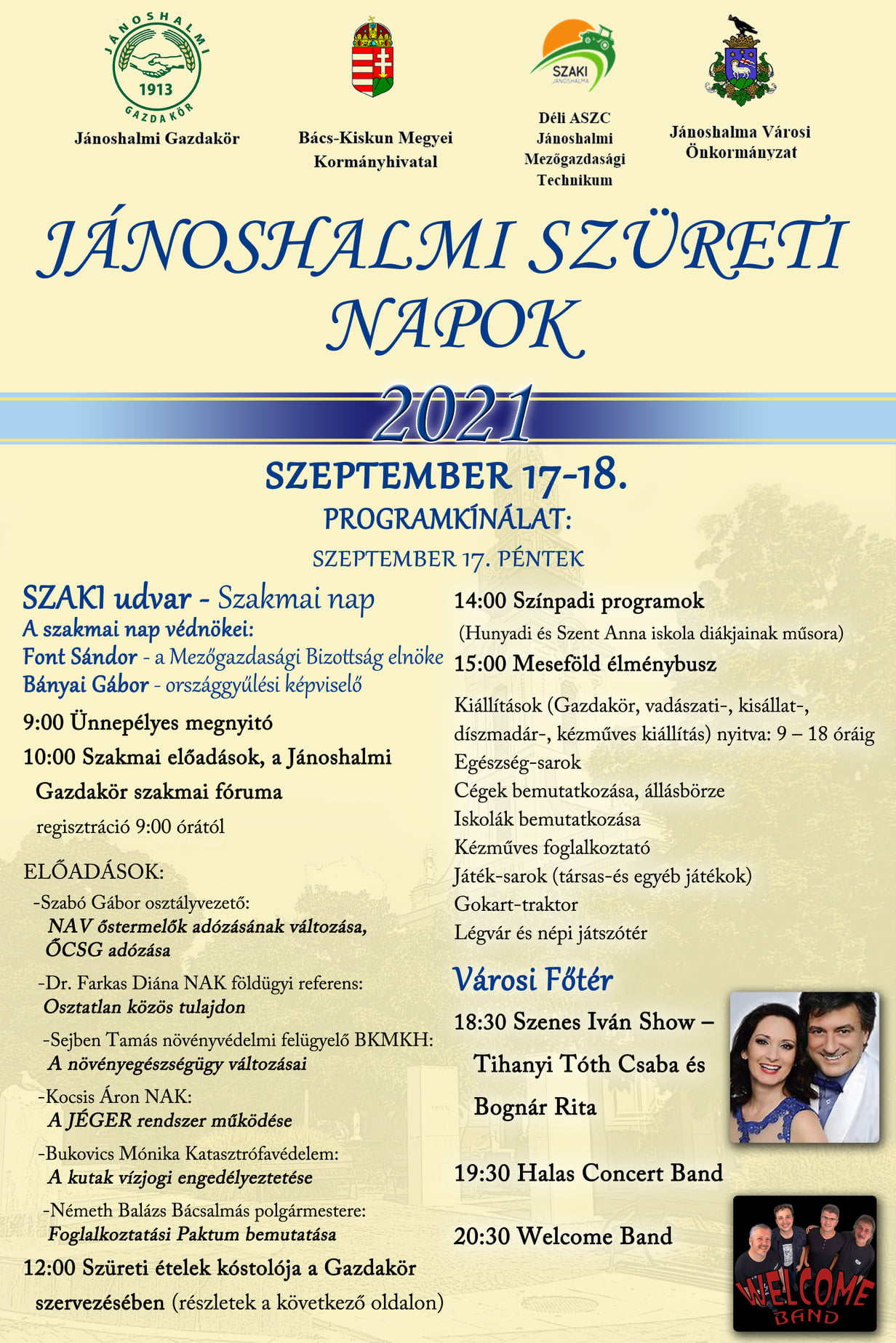 Jánoshalmi Szüreti Napok, Koncertek