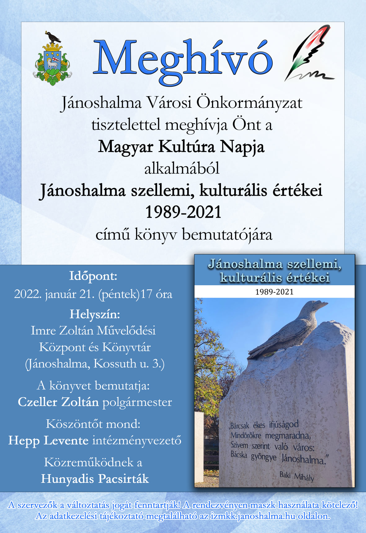 Meghívó -  Jánoshalmáról szóló kiadvány