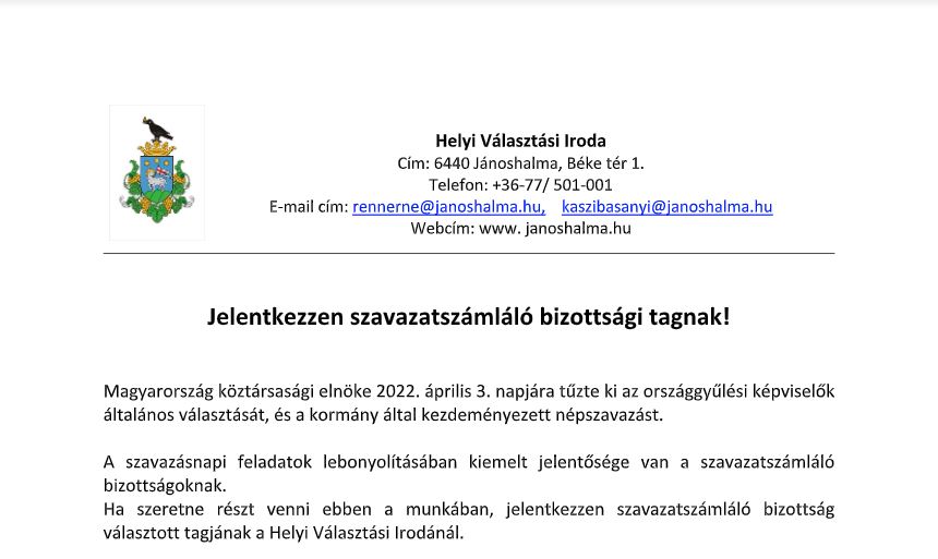 Jelentkezz szavazatszámlálónak