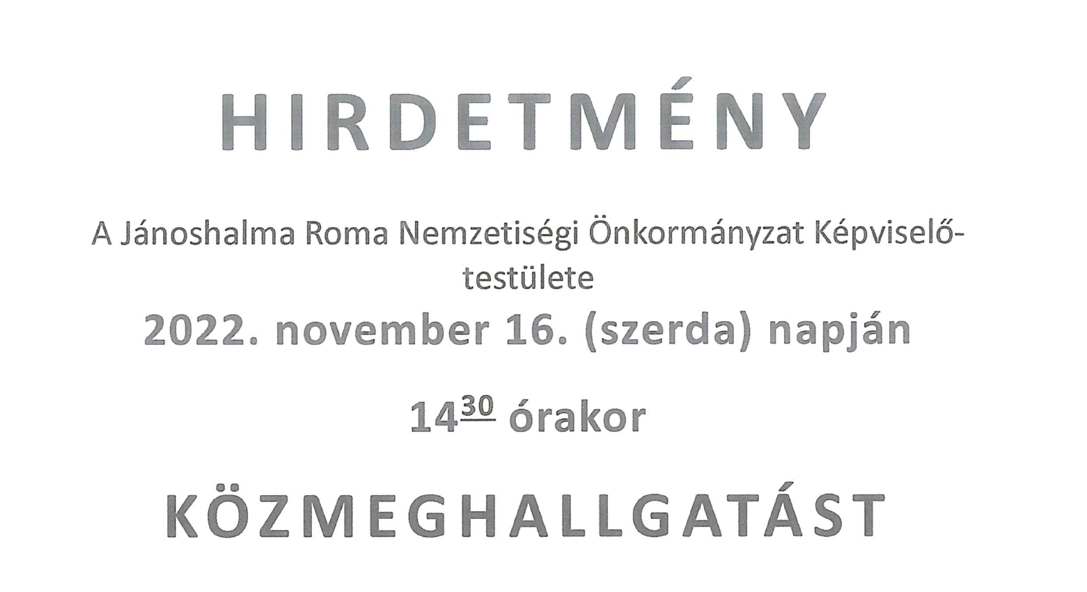 Roma Önkormányzat - közmeghallgatás
