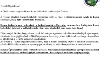 Fűtési szezon - FBH NP tájékoztató