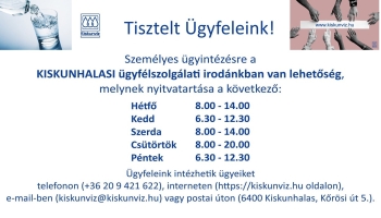 Lakossági tájékoztató - ivóvíz minőség