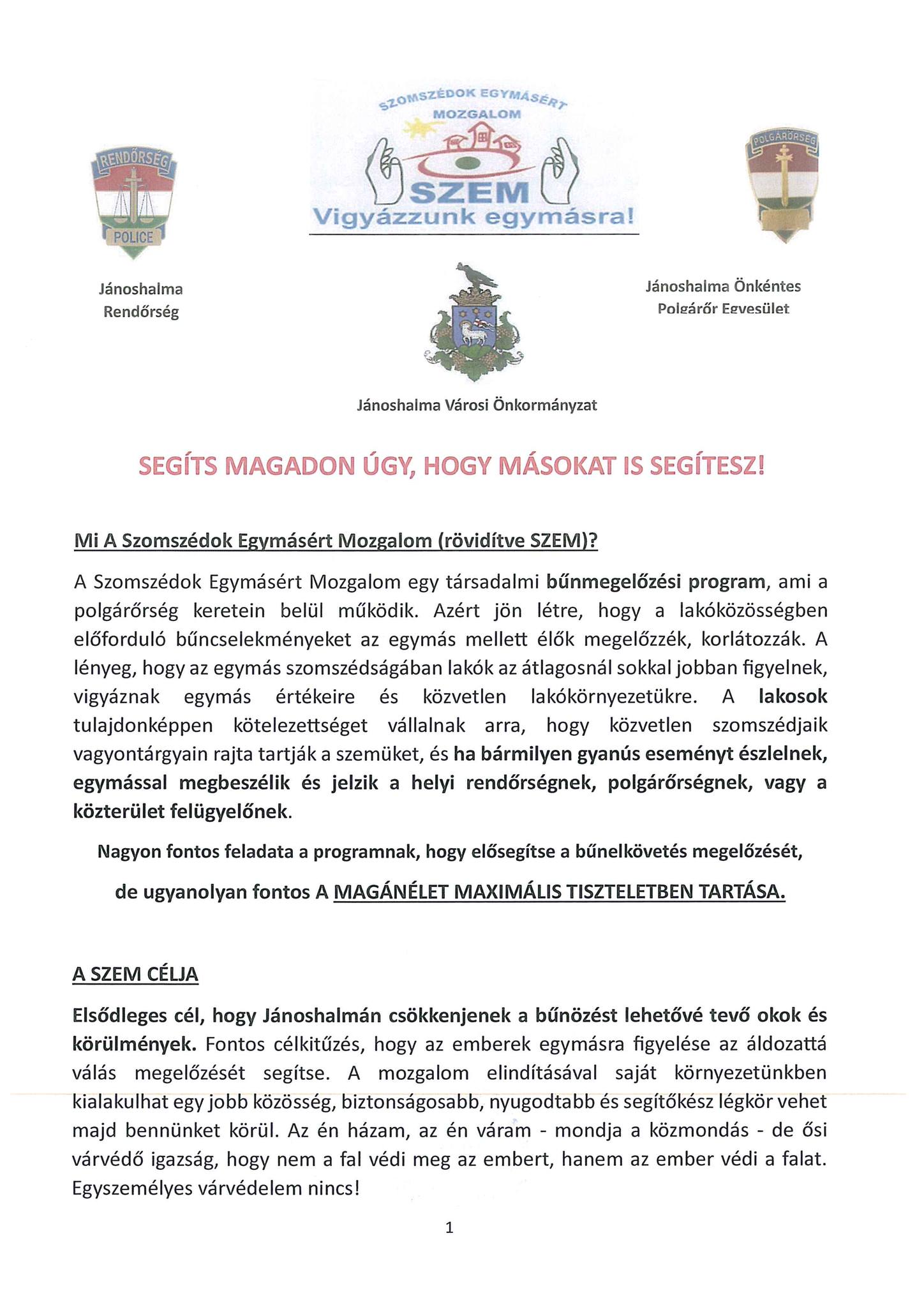 Közbiztonsági Lakossági Fórumom hozott döntések - tájékoztató