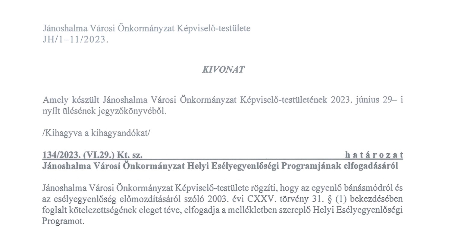 Helyi Esélyegyenlőségi Program