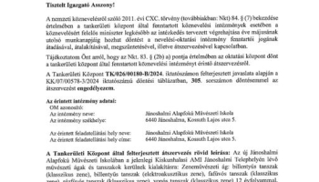 Jó hír a jánoshalmi járás diákjainak, szüleiknek és a művészetek pártolóinak!