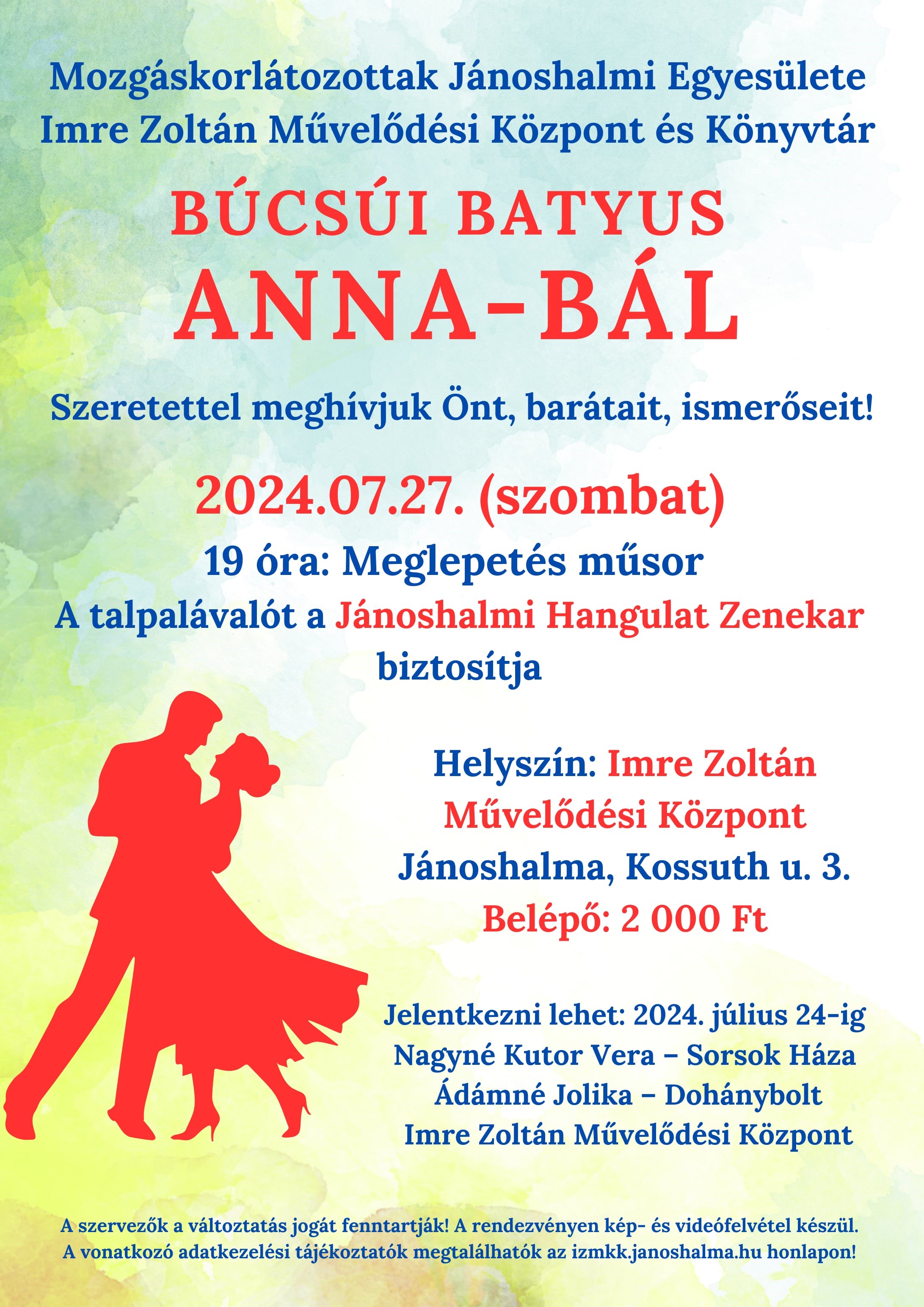 Búcsúi batyus Anna - Bál meghívó