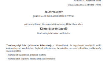 Álláspályázat - Közterület-felügyelő