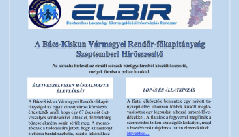 ELBIR - Szeptemberi hírösszesítő