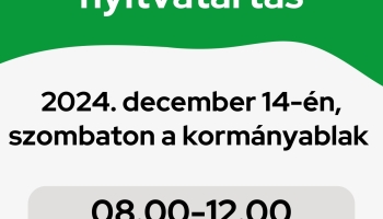 December 14. szombati kormányablak nyitvatartás